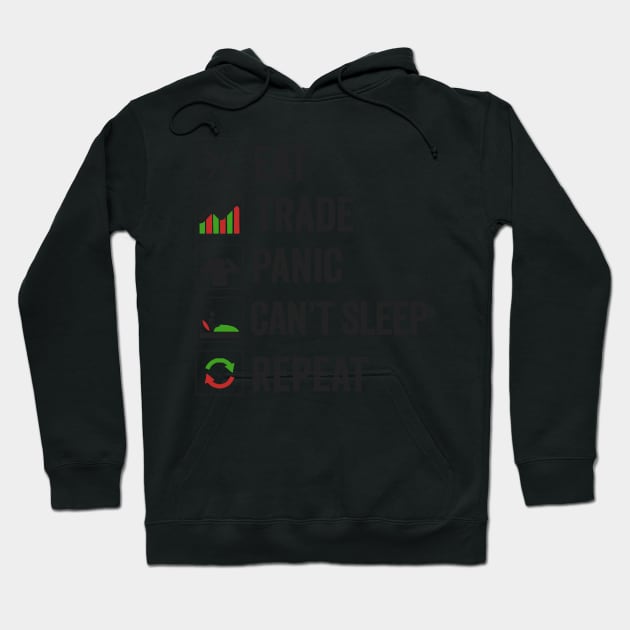 Stock Exchange Gift Eat Trade Panic Can't Sleep Repeat Hoodie by Mesyo